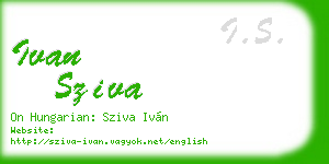 ivan sziva business card